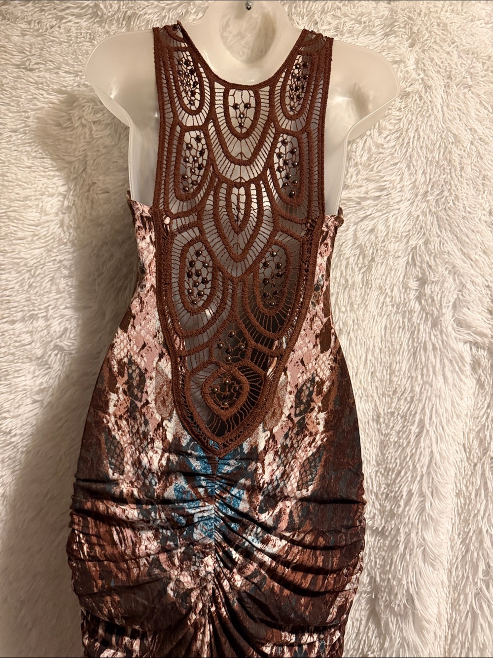 Sky brand maxi dress beautiful crochet back